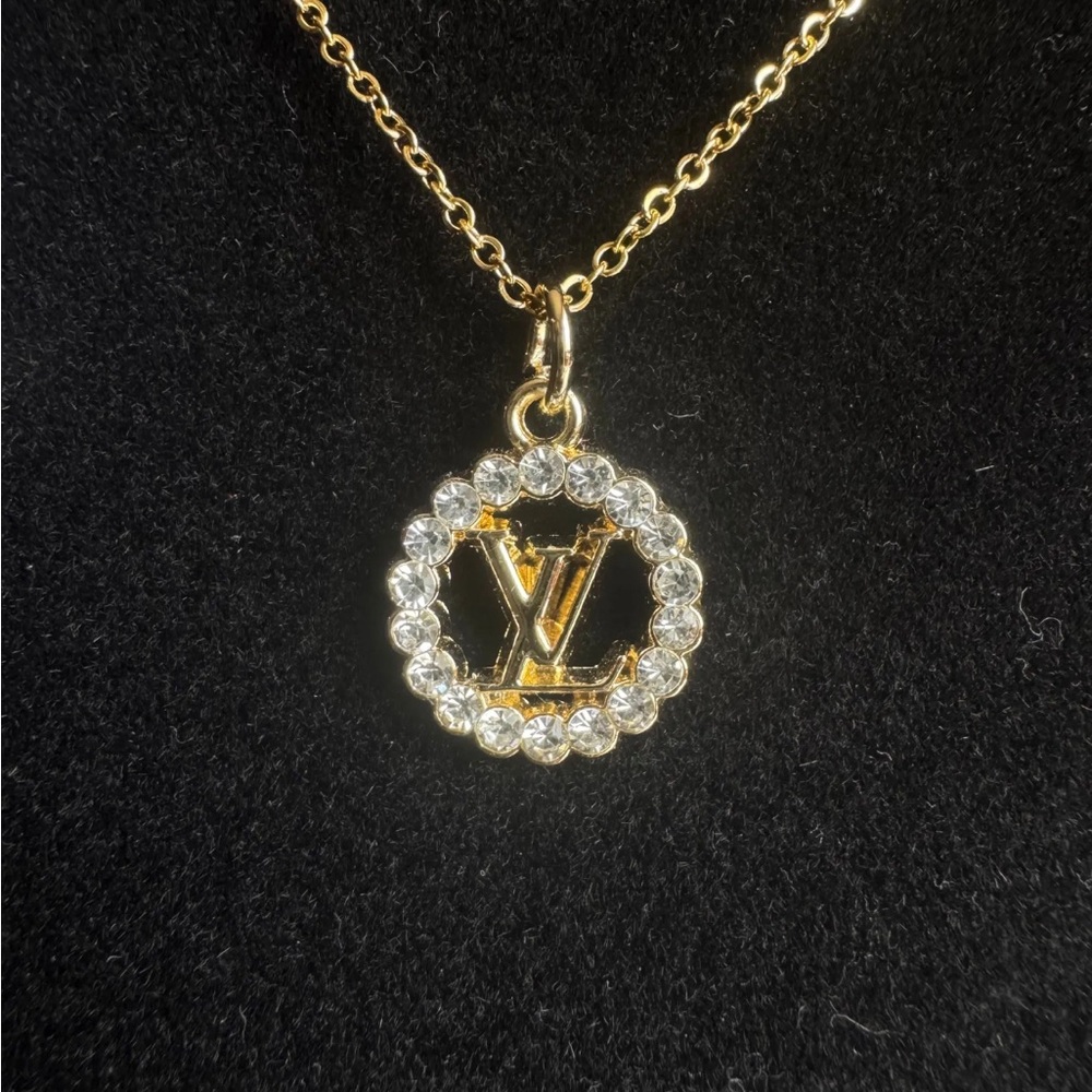 Stamped Gold Toned Pendant